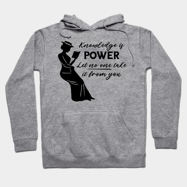 Knowledge Is Power Quote to Protest Banned Books and Fight Censorship Hoodie by ichewsyou